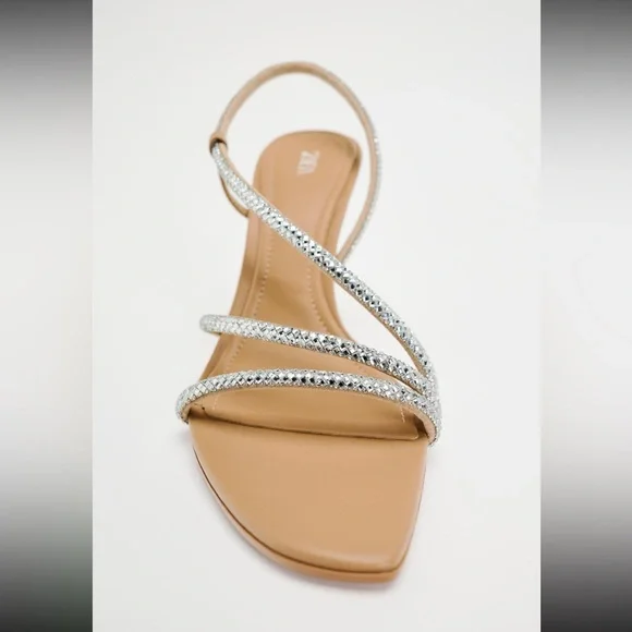 Zara limited edition rhinestone strap heels - Picture 3 of 6